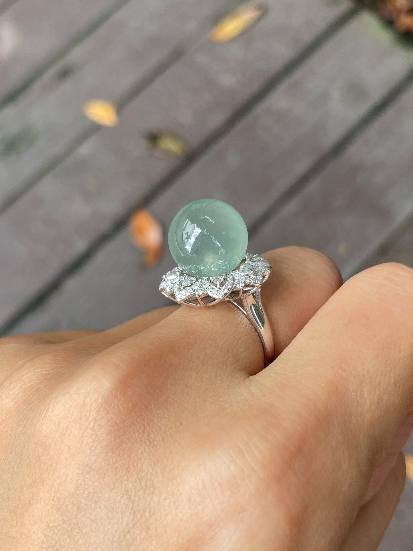 Icy Jade Ball Ring (NJR028)