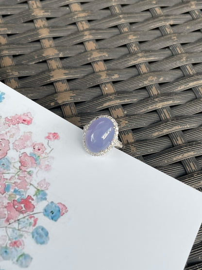 Lavender Jade Cabochon Ring (NJR039)