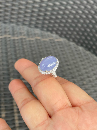 Lavender Jade Cabochon Ring (NJR039)