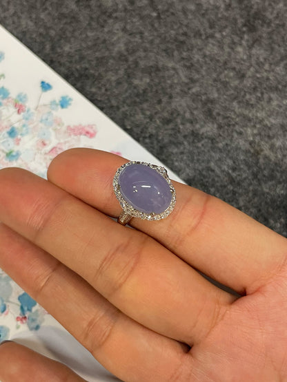 Lavender Jade Cabochon Ring (NJR039)