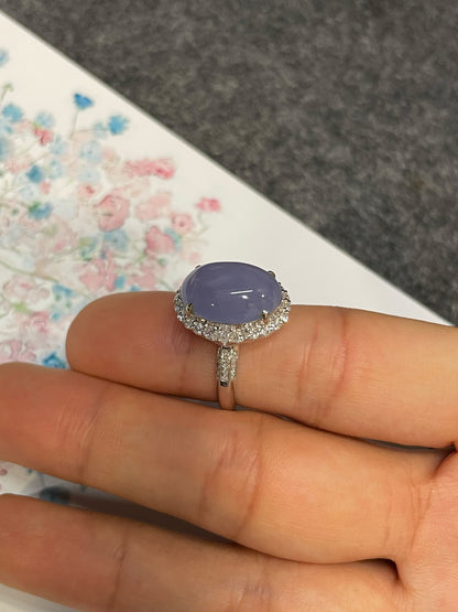 Lavender Jade Cabochon Ring (NJR039)