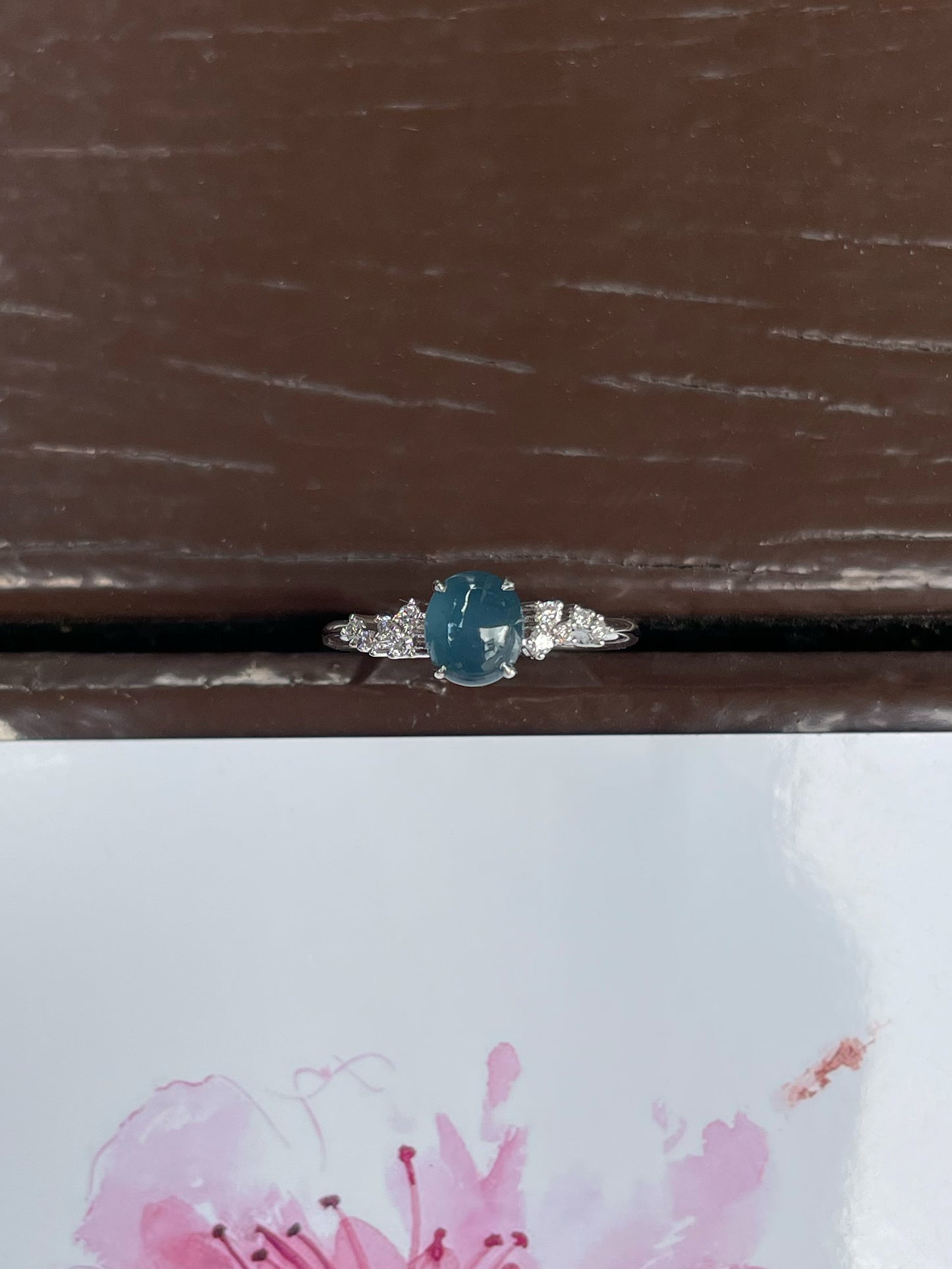 Blue Jade Cabochon Ring (NJR172)