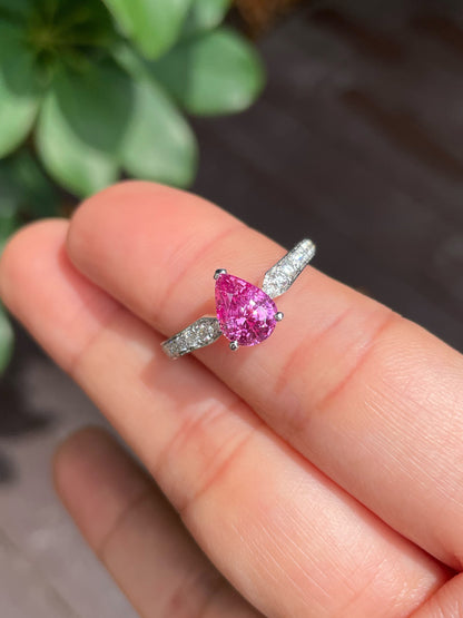 Unheated Pink Sapphire Ring - 2.0CT (NJR174)