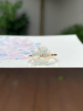 Load image into Gallery viewer, Glassy Jade Ring - Plum Blossom (NJR178)
