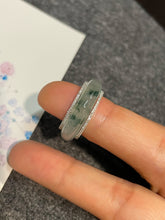 Load image into Gallery viewer, Bluish Green Jade Abacus Ring | HK 15 (NJR180)
