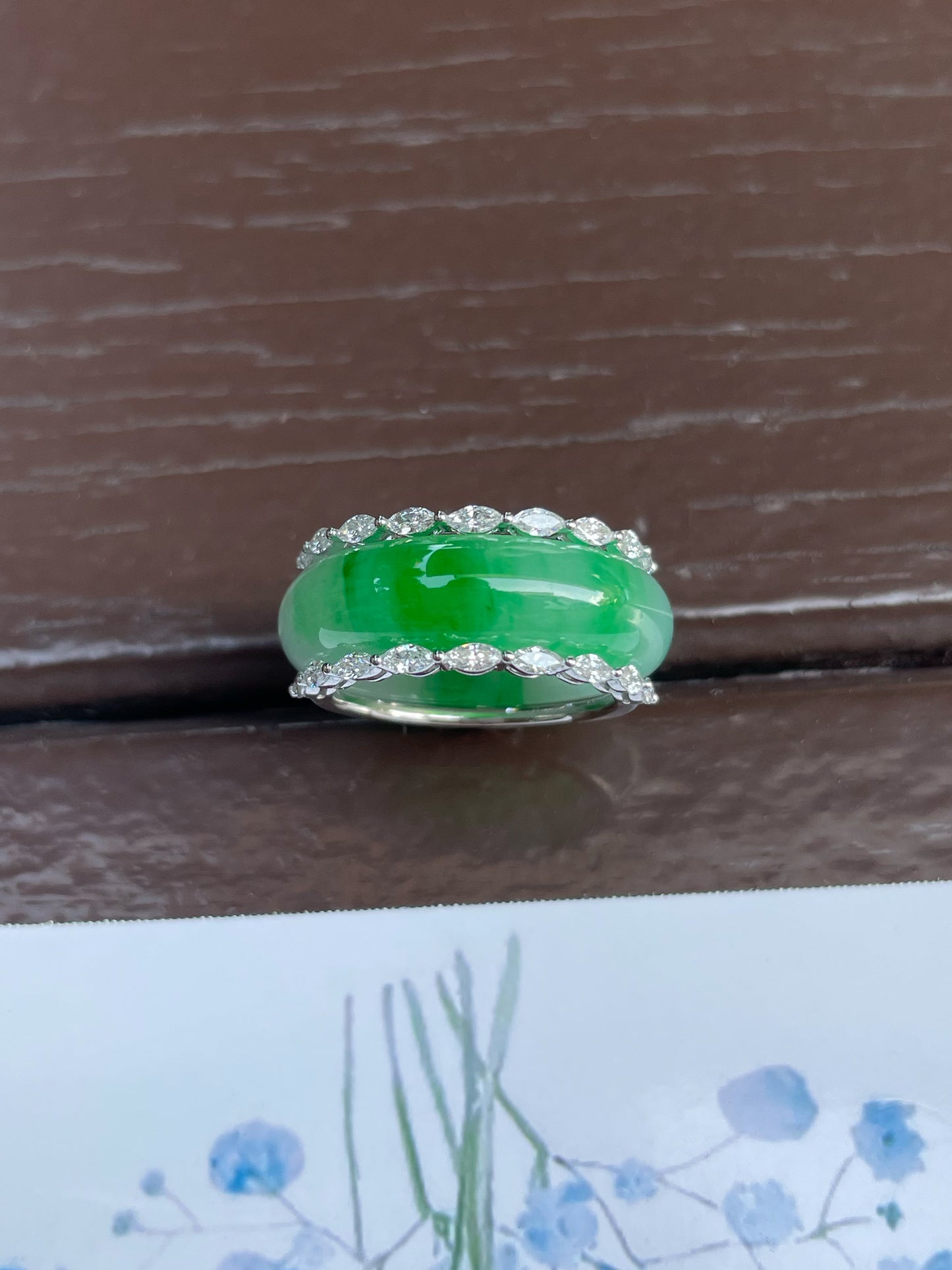 Green Jade Abacus Ring | HK 13 (NJR188)