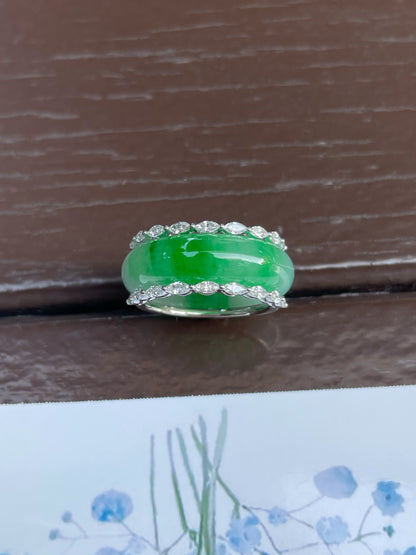 Green Jade Abacus Ring | HK 13 (NJR188)