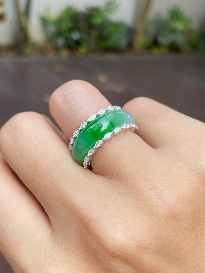 Green Jade Abacus Ring | HK 13 (NJR188)