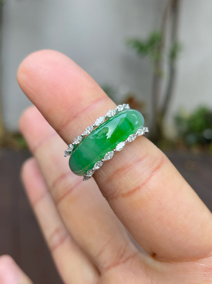 Green Jade Abacus Ring | HK 13 (NJR188)