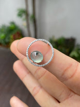 Load image into Gallery viewer, Icy Bluish Flower Jade Cabochon Ring (NJR202)
