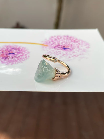 Icy Jade Ring - Lotus Pod (NJR199)