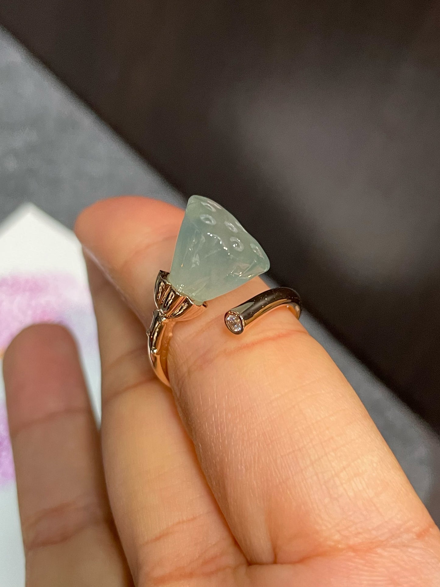 Icy Jade Ring - Lotus Pod (NJR199)