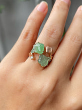 Load image into Gallery viewer, Icy Green Jade Ring - Ginkgo Leaves (NJR204)
