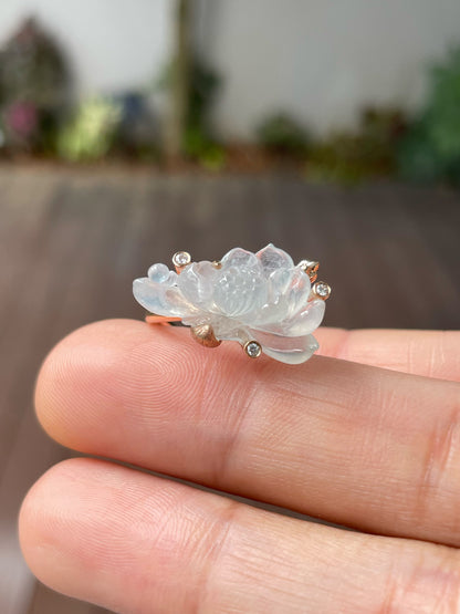 Icy Jade Ring - Lotus Flower (NJR207)