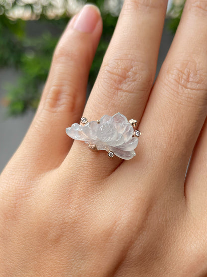 Icy Jade Ring - Lotus Flower (NJR207)