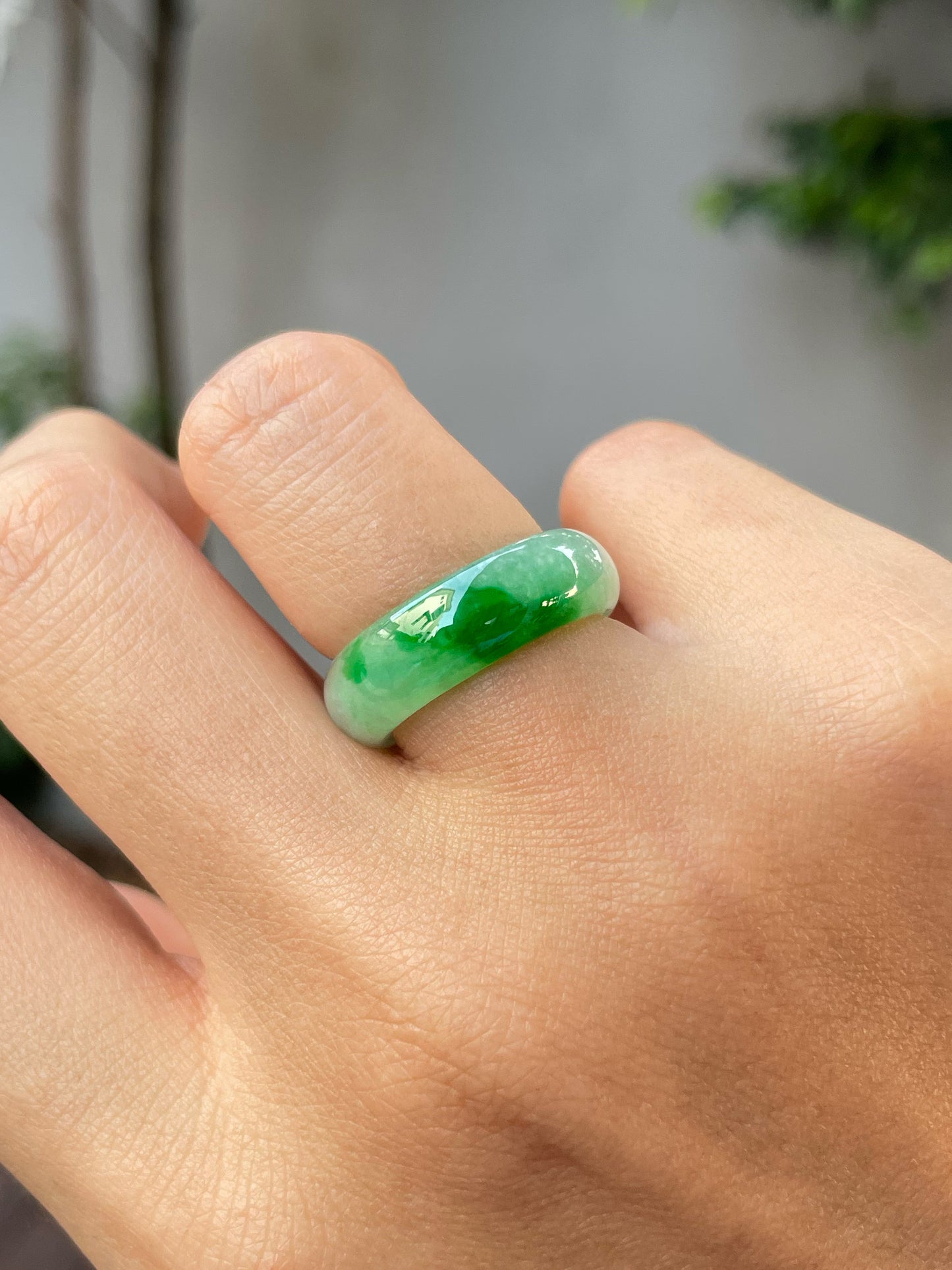 Green Jade Abacus Ring | HK 12 (NJR208)