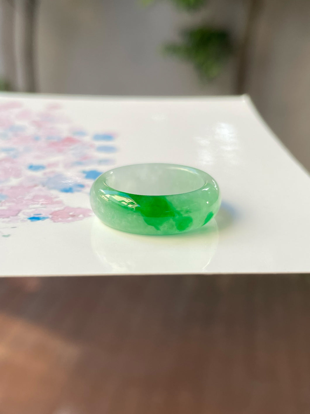 Green Jade Abacus Ring | HK 12 (NJR208)