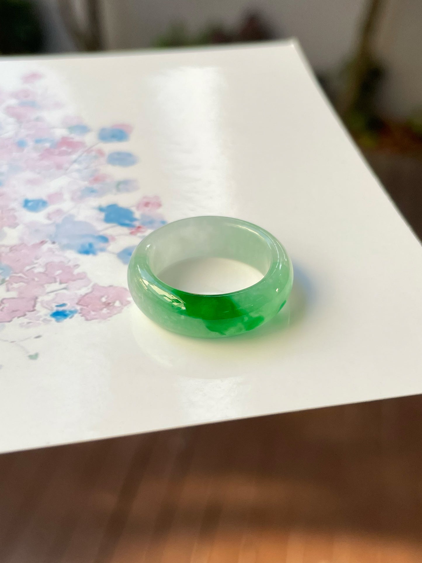 Green Jade Abacus Ring | HK 12 (NJR208)