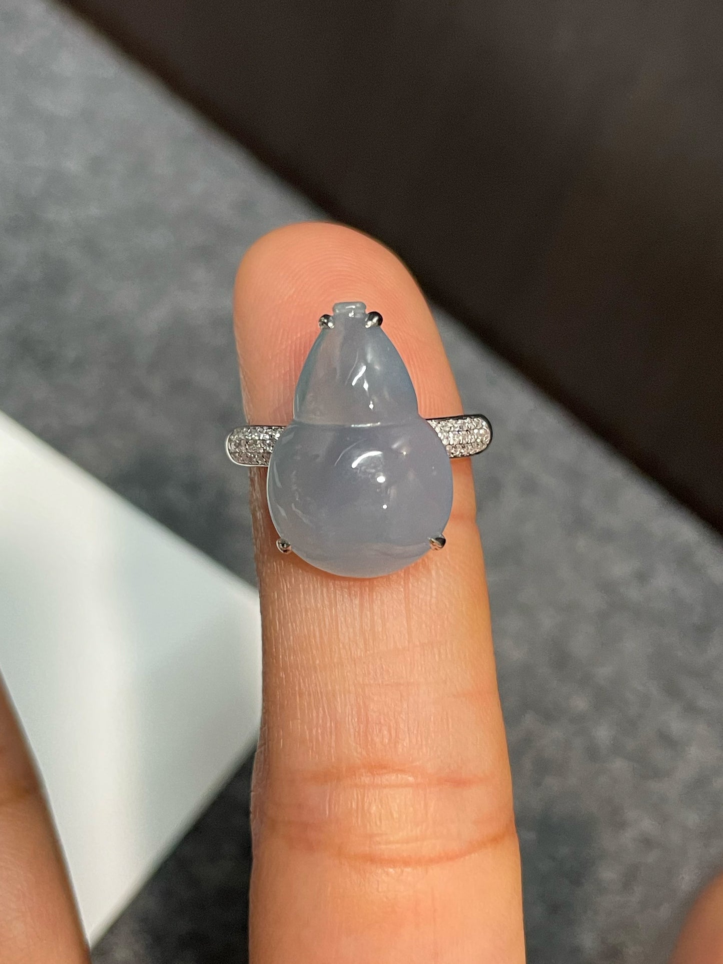 Blue Jadeite Ring - Hu Lu 葫芦 (NJR222)