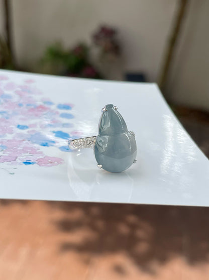 Blue Jadeite Ring - Hu Lu 葫芦 (NJR222)