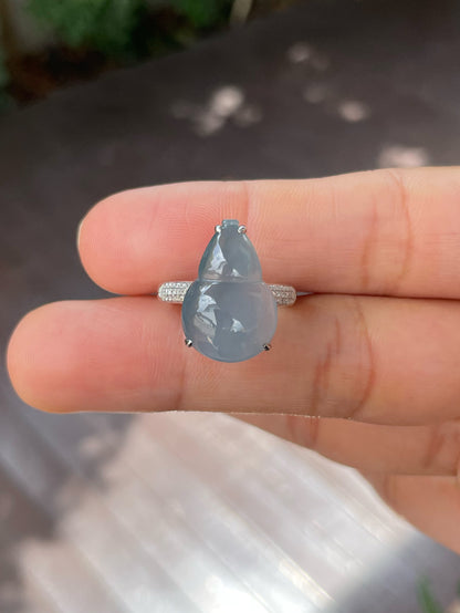 Blue Jadeite Ring - Hu Lu 葫芦 (NJR222)