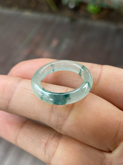 Icy Bluish Jade Abacus Ring | HK 18 (NJR227)