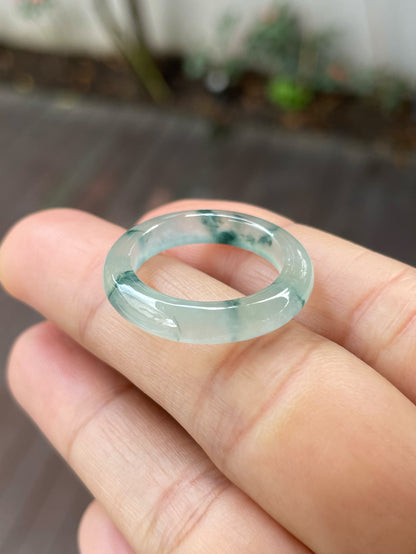 Icy Bluish Jade Abacus Ring | HK 18 (NJR227)