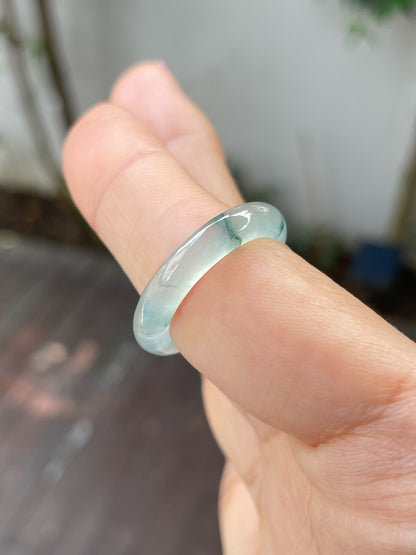 Icy Bluish Jade Abacus Ring | HK 18 (NJR227)