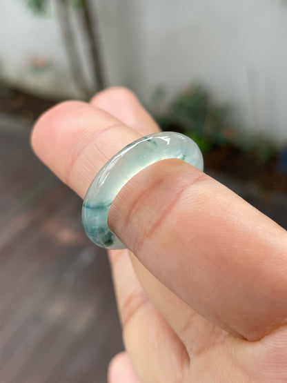 Icy Bluish Jade Abacus Ring | HK 18 (NJR227)