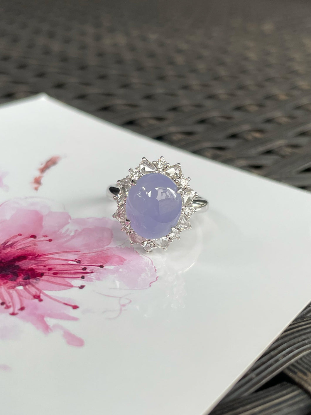 Icy Lavender Jade Cabochon Ring / Pendant (NJR230)