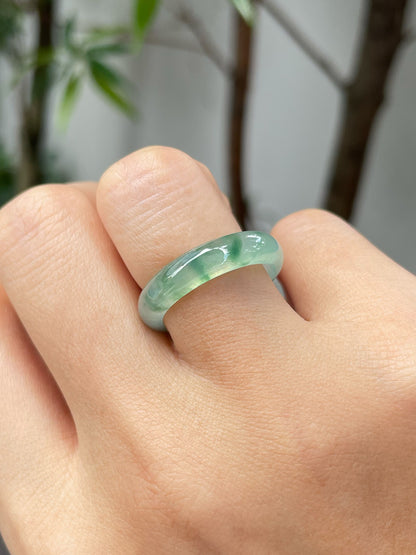 Icy Green Jade Abacus Ring | HK 17 (NJR233)