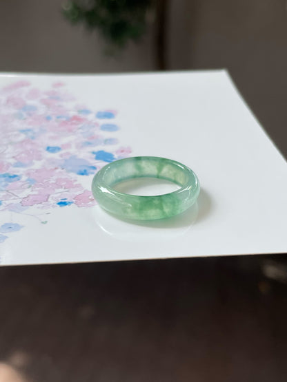 Icy Green Jade Abacus Ring | HK 17 (NJR233)