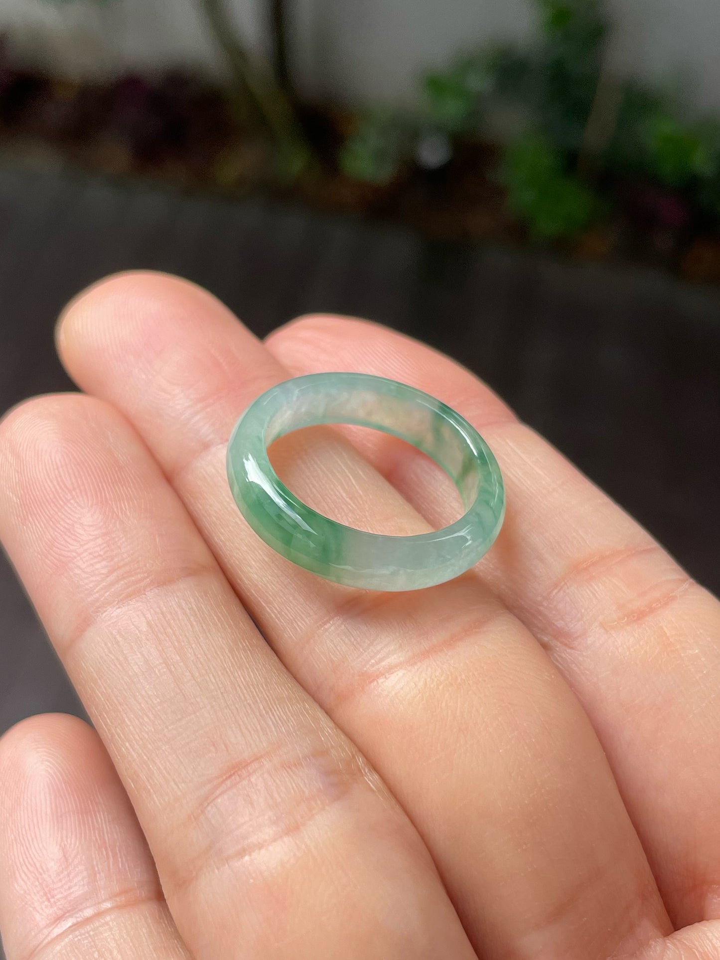 Icy Green Jade Abacus Ring | HK 17 (NJR233)