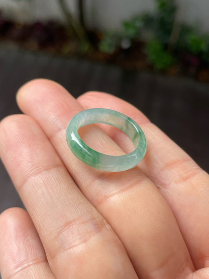 Icy Green Jade Abacus Ring | HK 17 (NJR233)