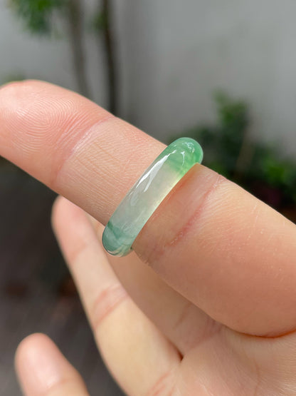 Icy Green Jade Abacus Ring | HK 17 (NJR233)