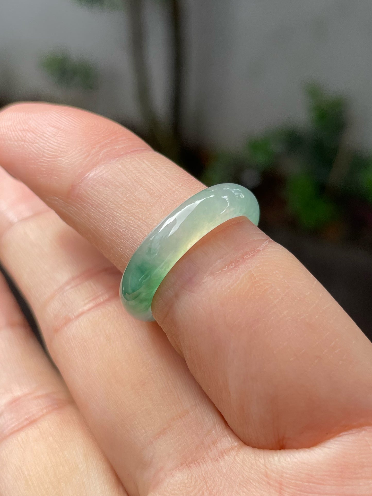 Icy Green Jade Abacus Ring | HK 17 (NJR233)