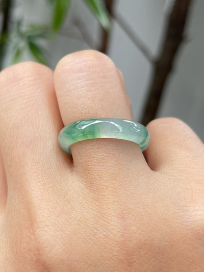 Icy Green Jade Abacus Ring | HK 17 (NJR233)