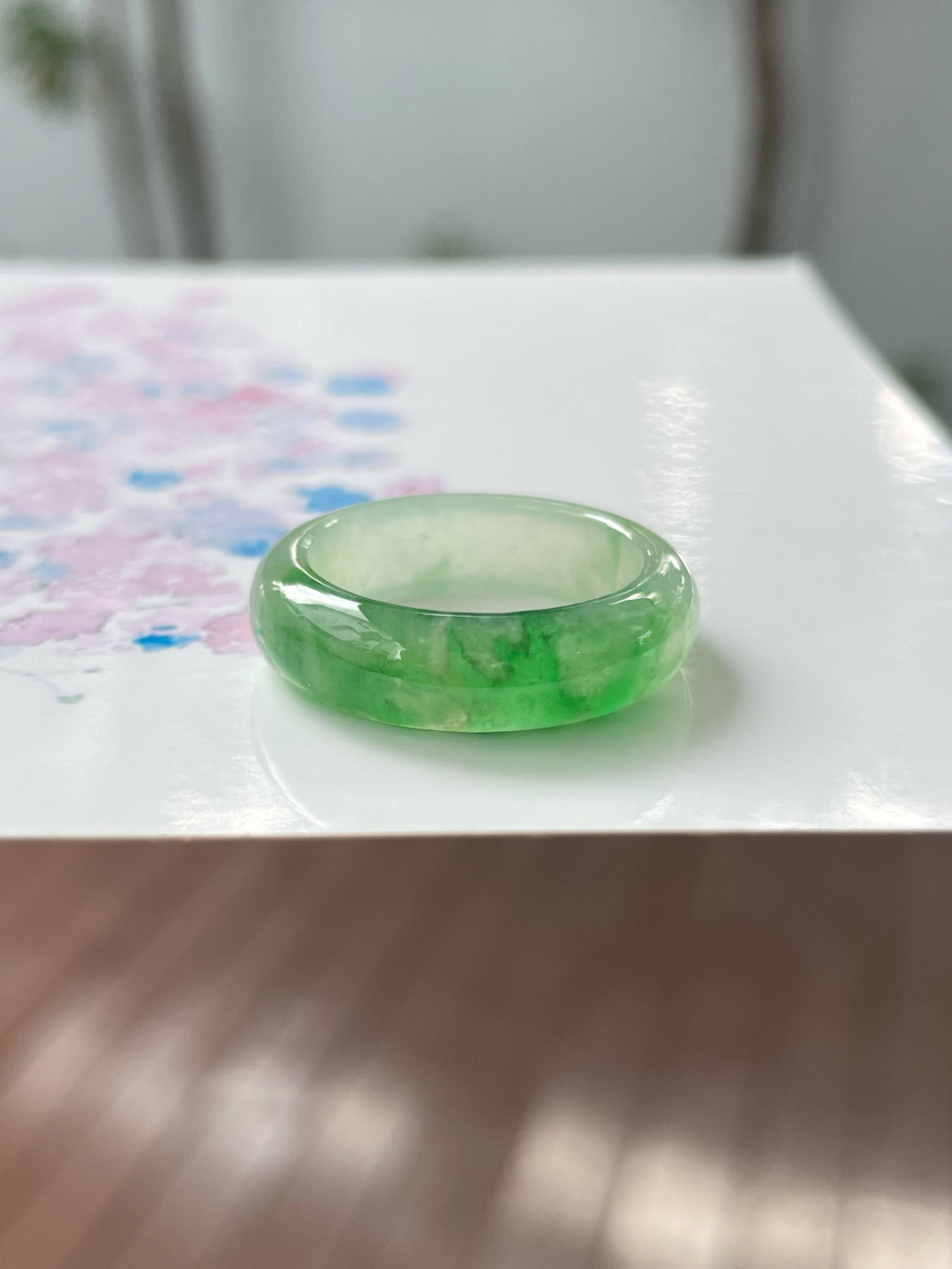 Green Jade Abacus Ring | HK 16 (NJR240)
