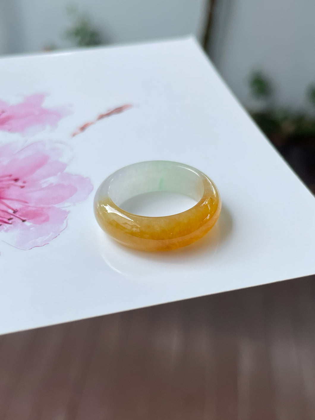 Yellow Jade Abacus Ring | HK 14 (NJR243)