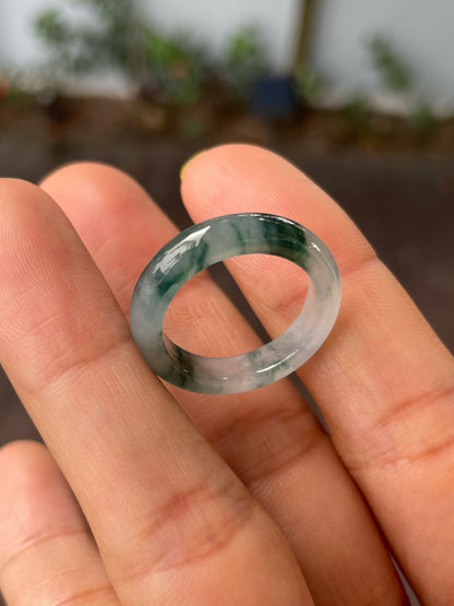 Bluish Green Jade Abacus Ring | HK 16 (NJR257)