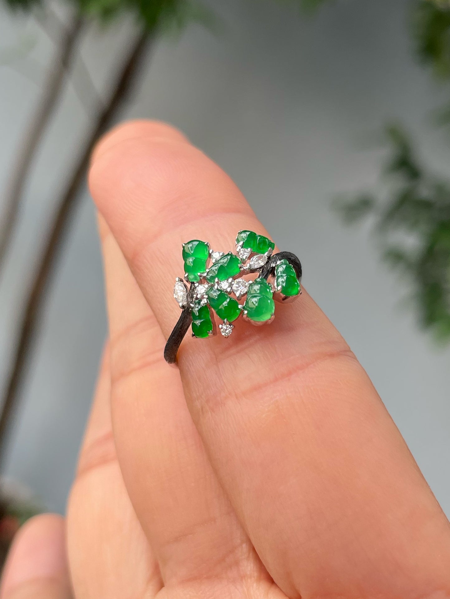 Green Jadeite Ring - Hu Lu 葫芦 (NJR262)