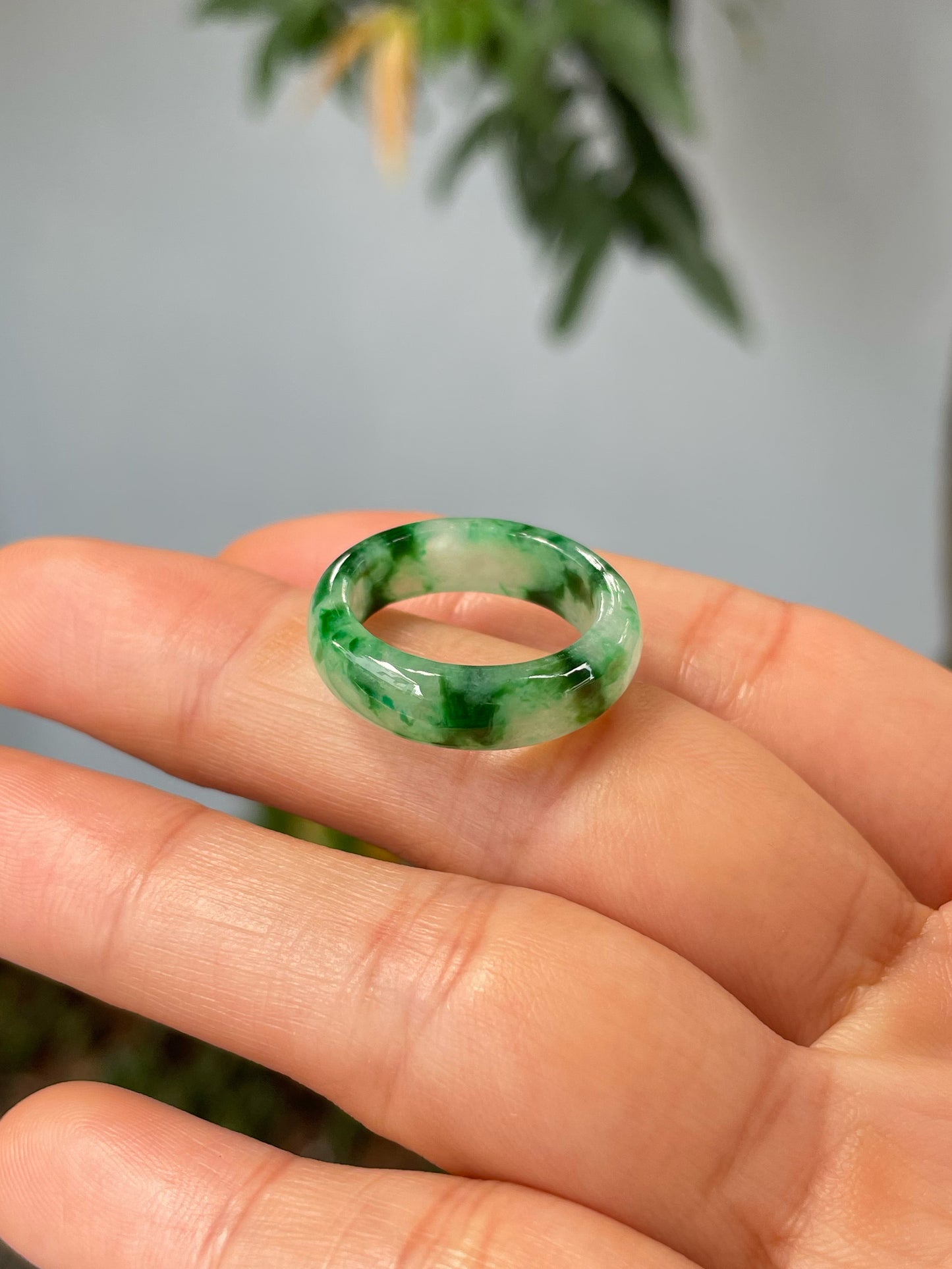 Green Jade Abacus Ring | HK 14 (NJR287)