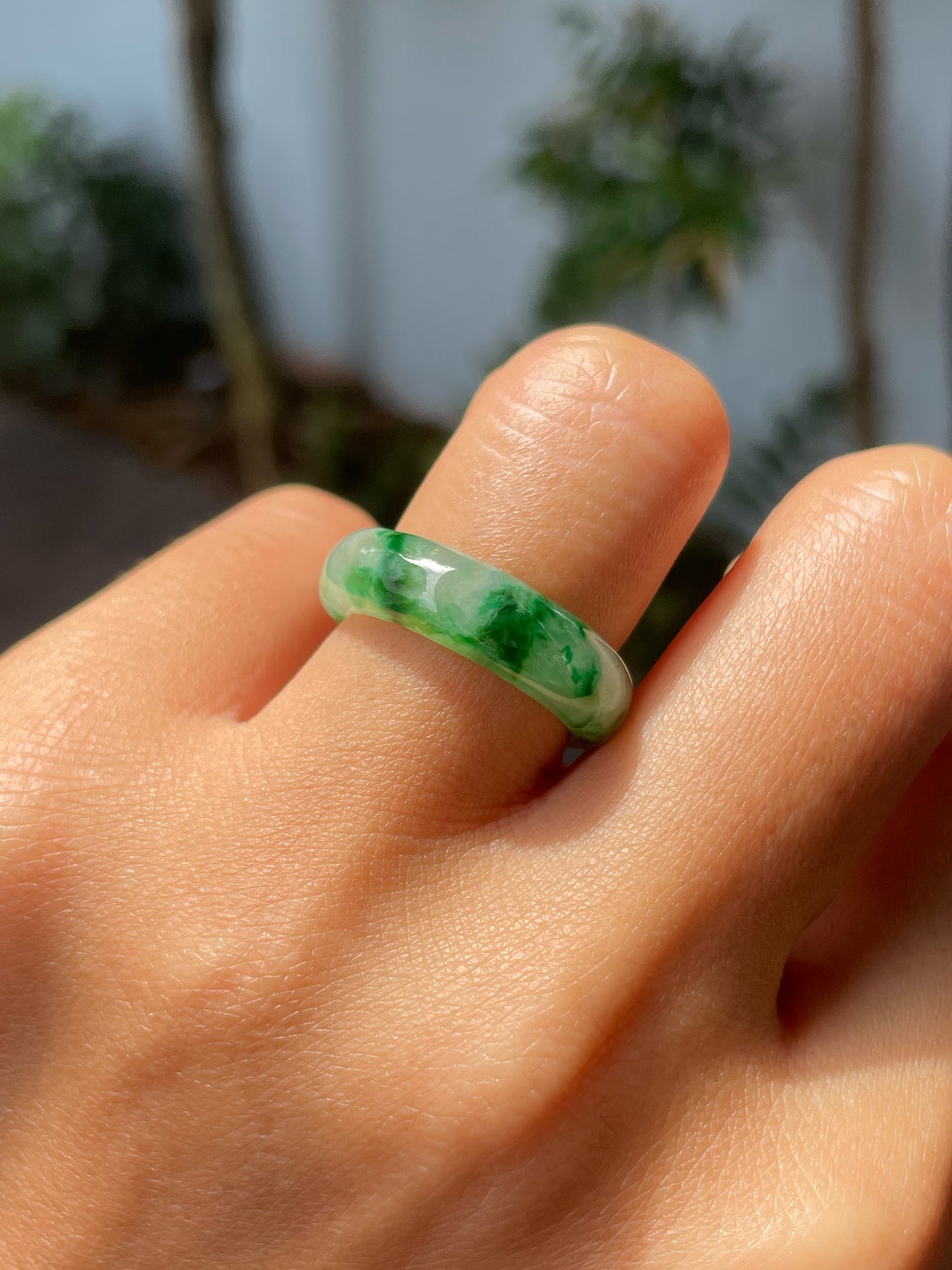 Green Jade Abacus Ring | HK 14 (NJR287)