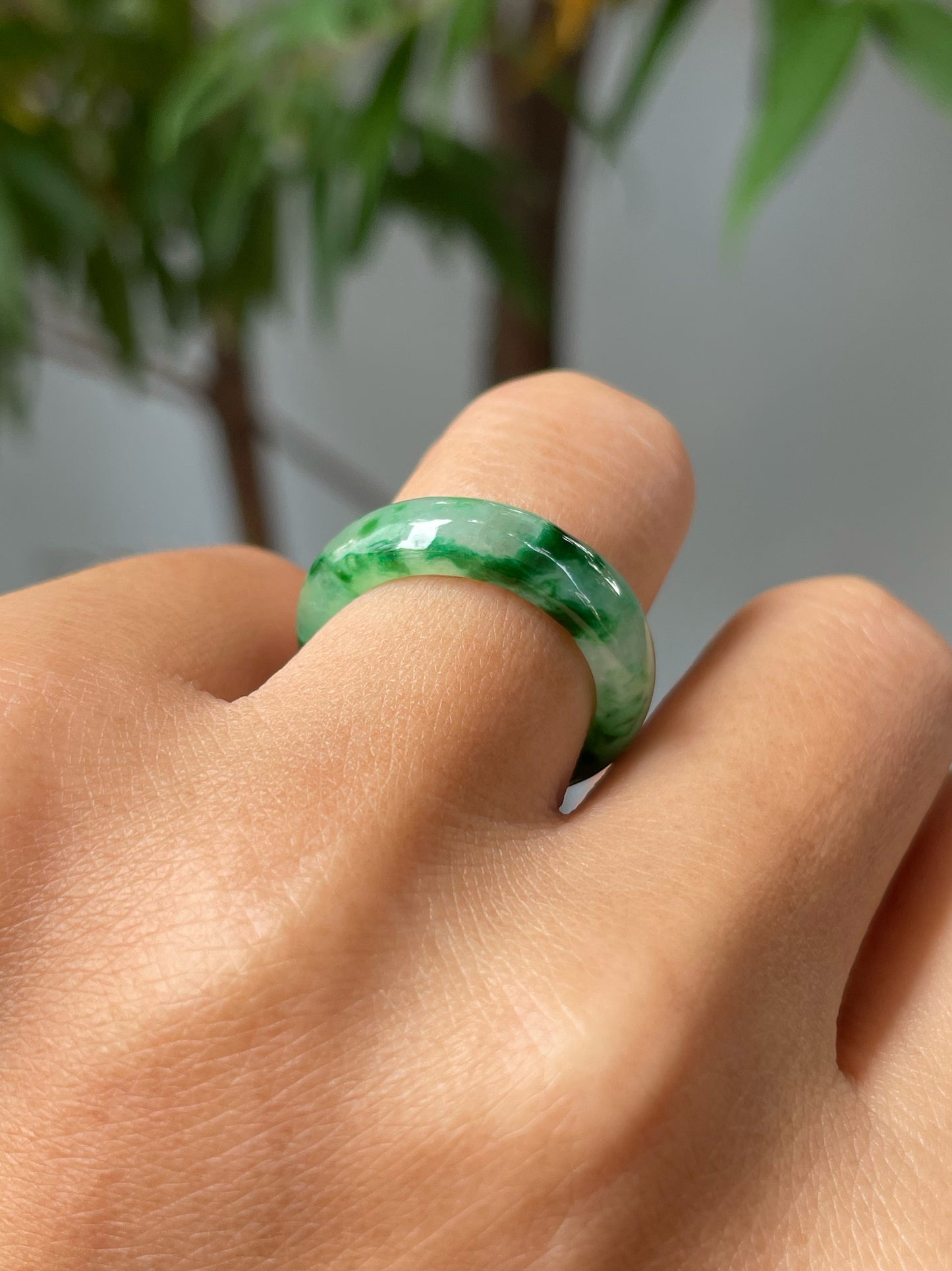 Green Jade Abacus Ring | HK 14 (NJR287)