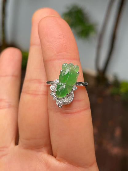 Green Goldfish Jade Ring (NJR296)