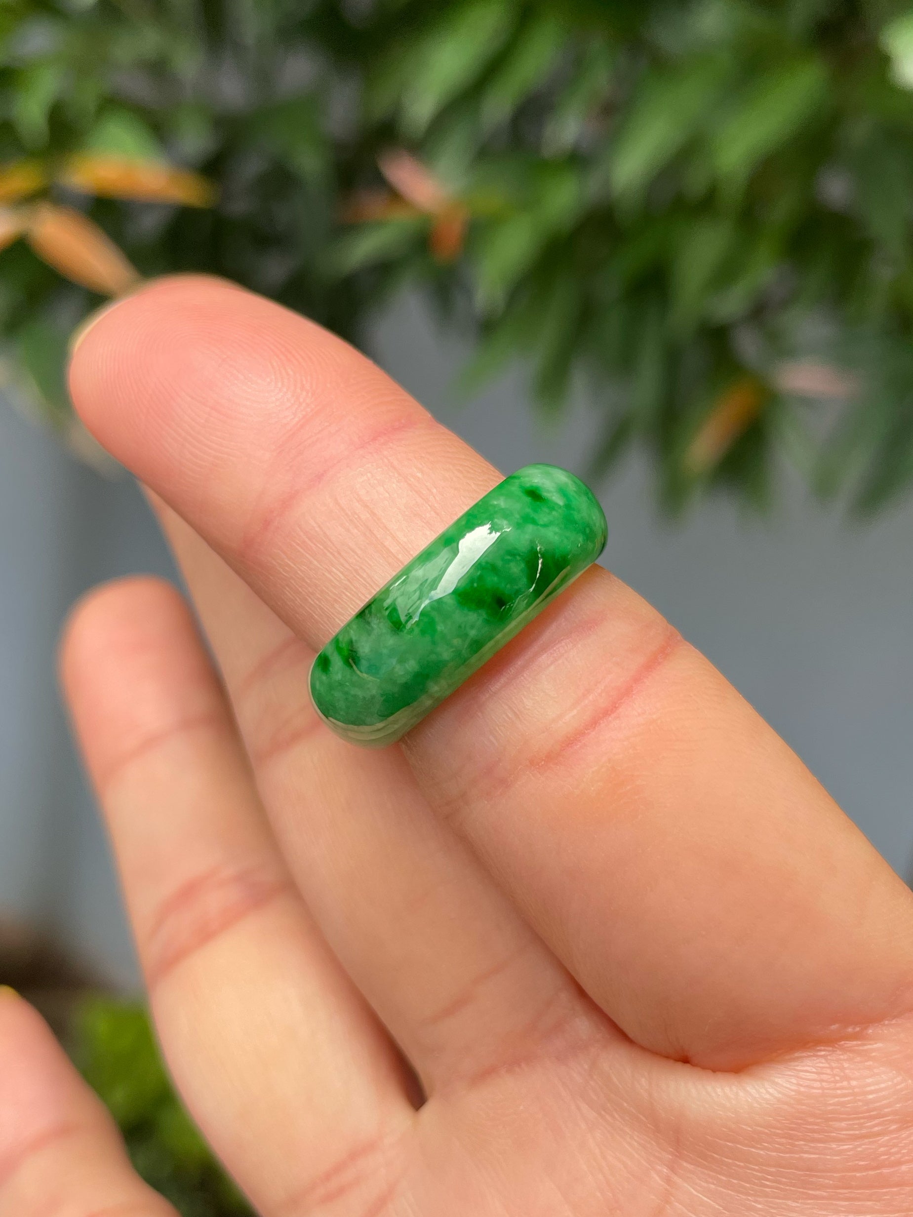 Jade Ring US 9 - 9 1/2 Faint Blue Green TriColor shops Grade A Jadeite Abacus Jade Ring (Burmese Jade)