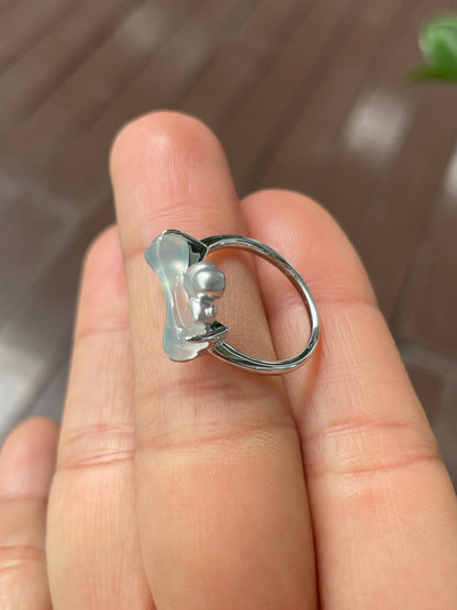 Icy Jade Ring - Dog Bone (NJR301)