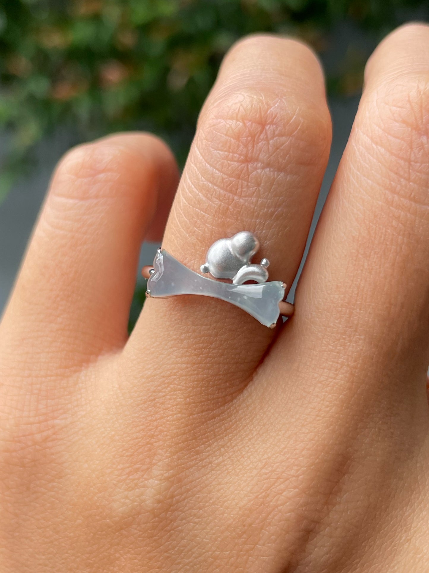 Icy Jade Ring - Dog Bone (NJR301)