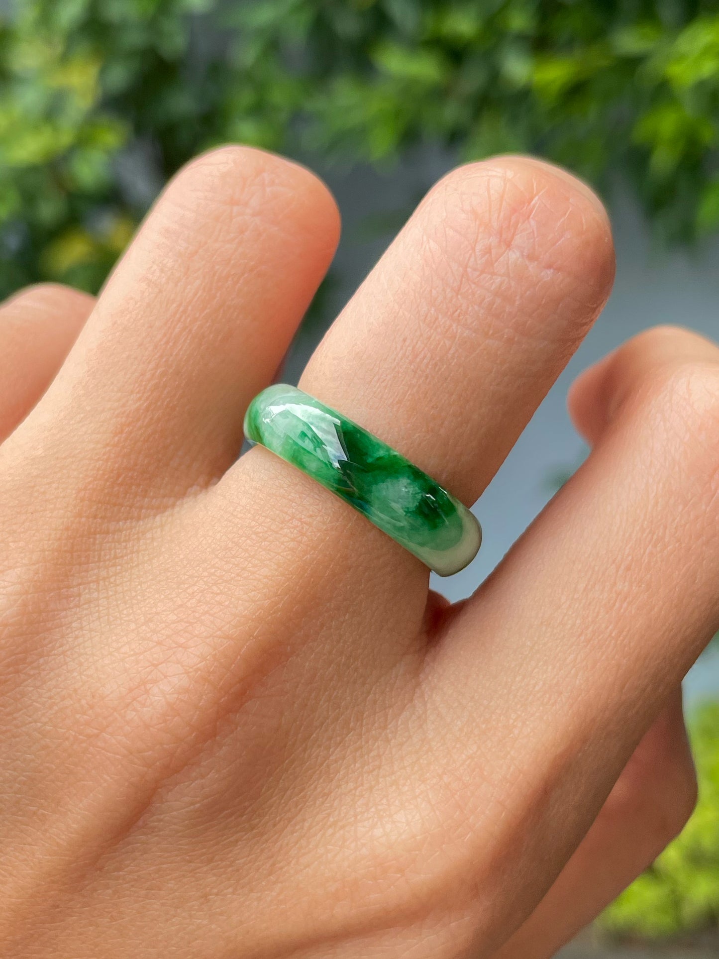 Green Jade Abacus Ring | HK 15 (NJR309)