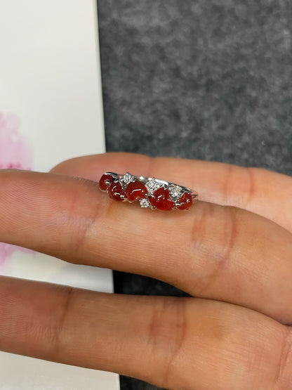 Red Jade Ring - Hearts (NJR339)